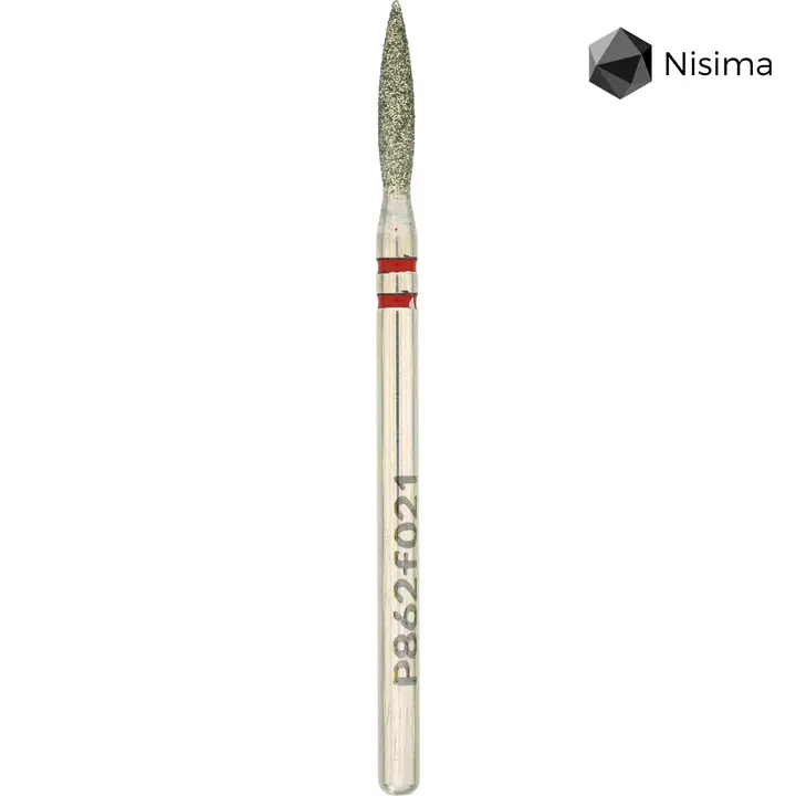 Nisima. Фреза алмазна "ПОЛУМ'Я" синя, Ø 2.1 mm, гостра, P862m021 — Nisima, NAILSMADE