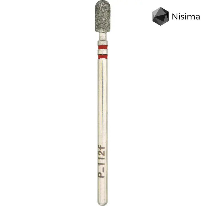Nisima. Фреза алмазна "ЦИЛІНДР" червона, Ø 3.5 mm,  P_112fK — Nisima, NAILSMADE