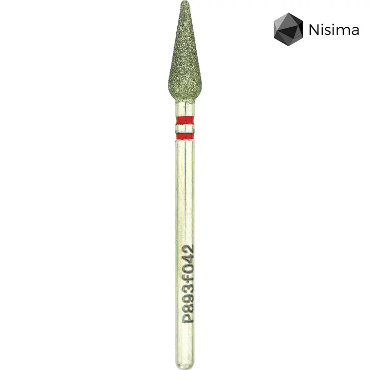 Nisima. Фреза алмазна "МОРКВА" червона, Ø 4.2 mm, P893f042 — Nisima, NAILSMADE