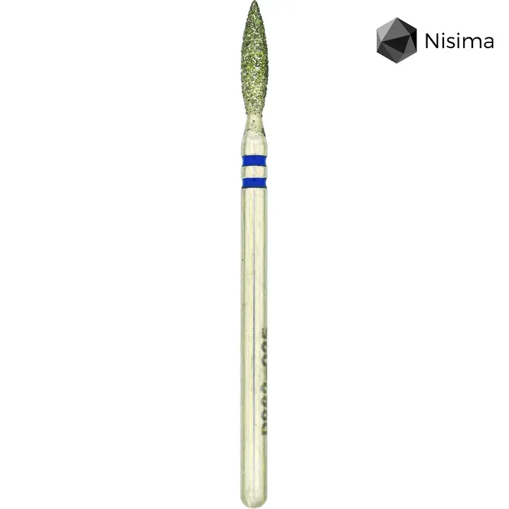 Nisima. Фреза алмазна "ПОЛУМ'Я" синя, Ø 2.5 mm, гостра, P862m025 — Nisima, NAILSMADE