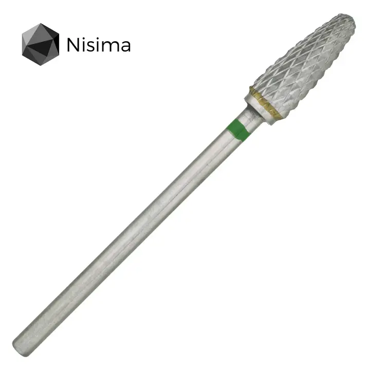 Nisima. Фреза твердосплавна "КУКУРУДЗА", зелена, Ø 5.2 мм,  H_707cK — Nisima, NAILSMADE