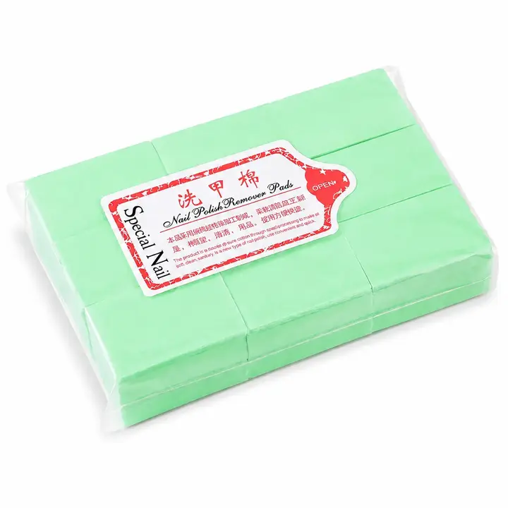 Set of 1000 pcs, Nail Polish Remover Pads, Lint-free wipes 4x6 cm, green — Lint-free Wipes for Manicure, NAILSMADE