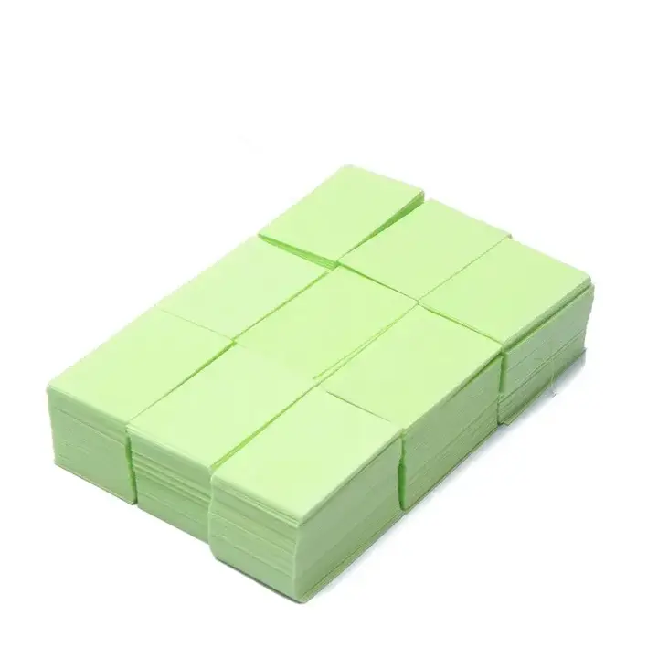 Set of 1000 pcs, Nail Polish Remover Pads, Lint-free wipes 4x6 cm, green — Lint-free Wipes for Manicure, NAILSMADE