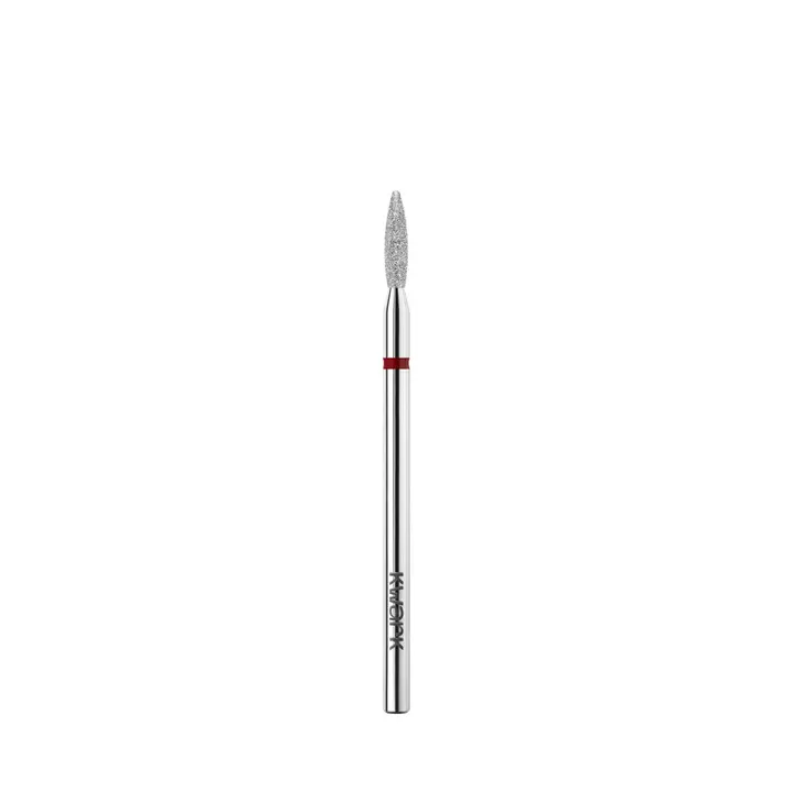 KWARK. Фреза алмазно-платинова "ПОЛУМ'Я" червона, Ø 2.1 mm, безпечна — KWARK, NAILSMADE