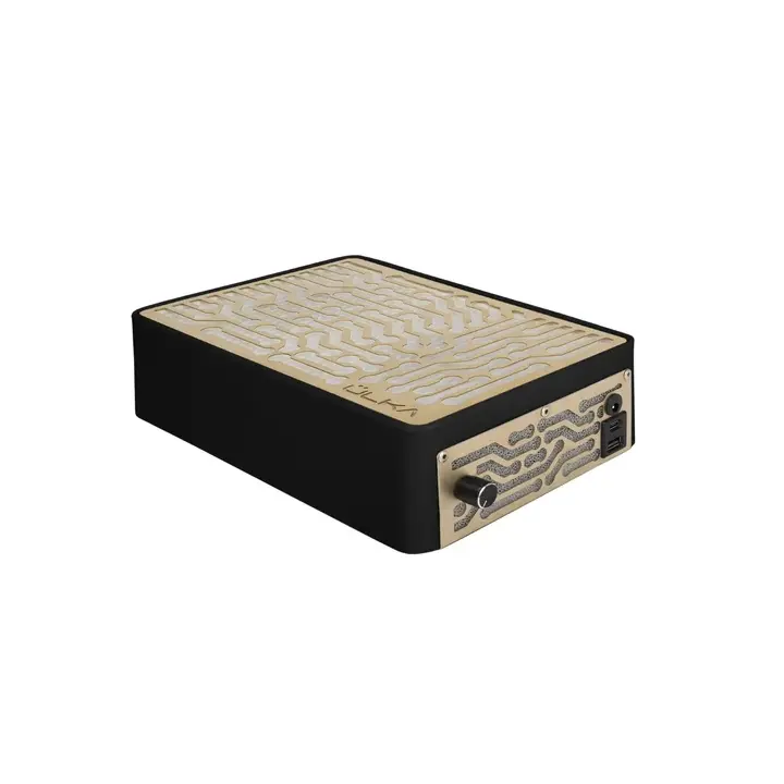 ÜLKA. Desktop Nail dust Collector "Nano Black", Витяжка настільна, чорна, решітка золота (під замовлення) — Ülka, NAILSMADE