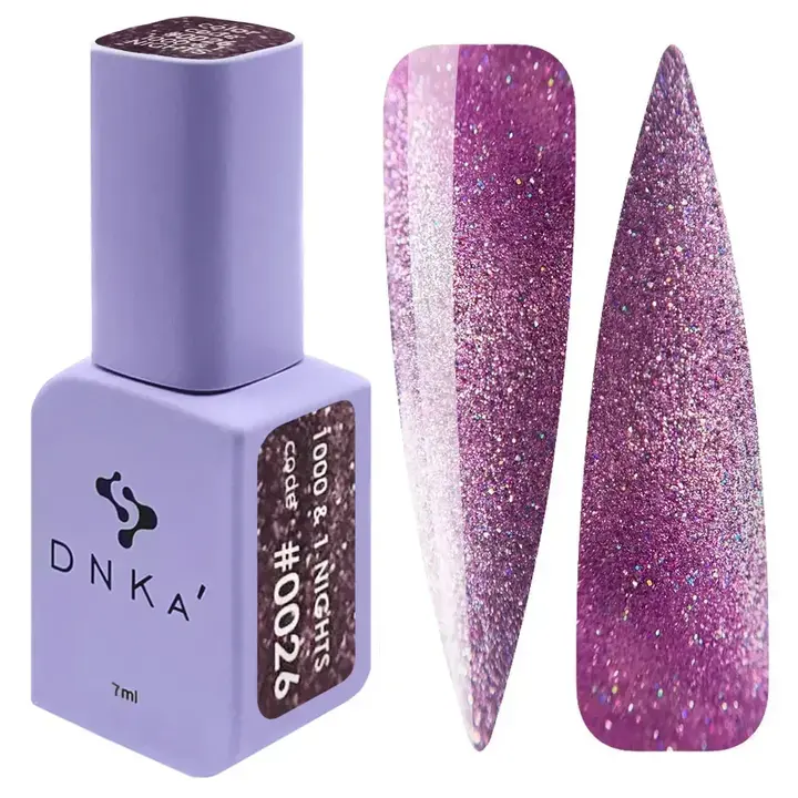 DNKa’. Gel Polish, 1000&1 nights, Cat eye reflective, #0026 (#0159), 7 ml, світловідбиваючий гель-лак "Котяче око" — DNKa’ Professional, NAILSMADE