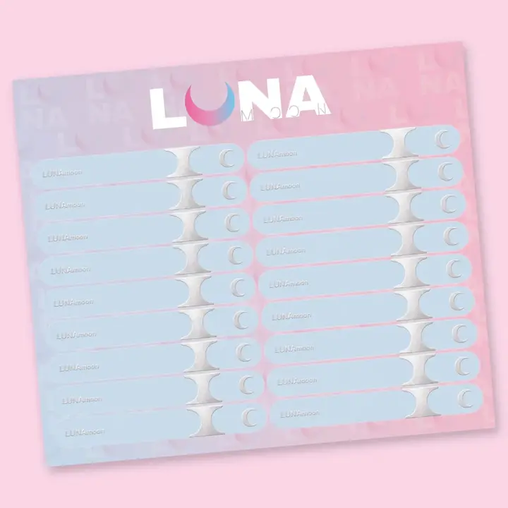 LUNAmoon. Наклейки на тіпси, без номерів, 18 шт (1 лист), блакитні — LUNAmoon, NAILSMADE