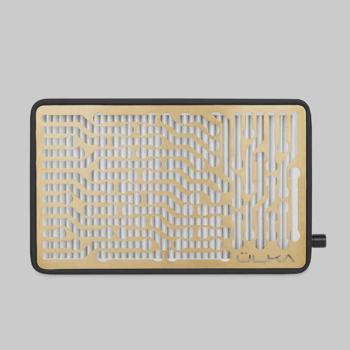 ÜLKA. Desktop Nail dust Collector "Nano Black", Витяжка настільна, чорна, решітка золота (під замовлення) — Ülka, NAILSMADE