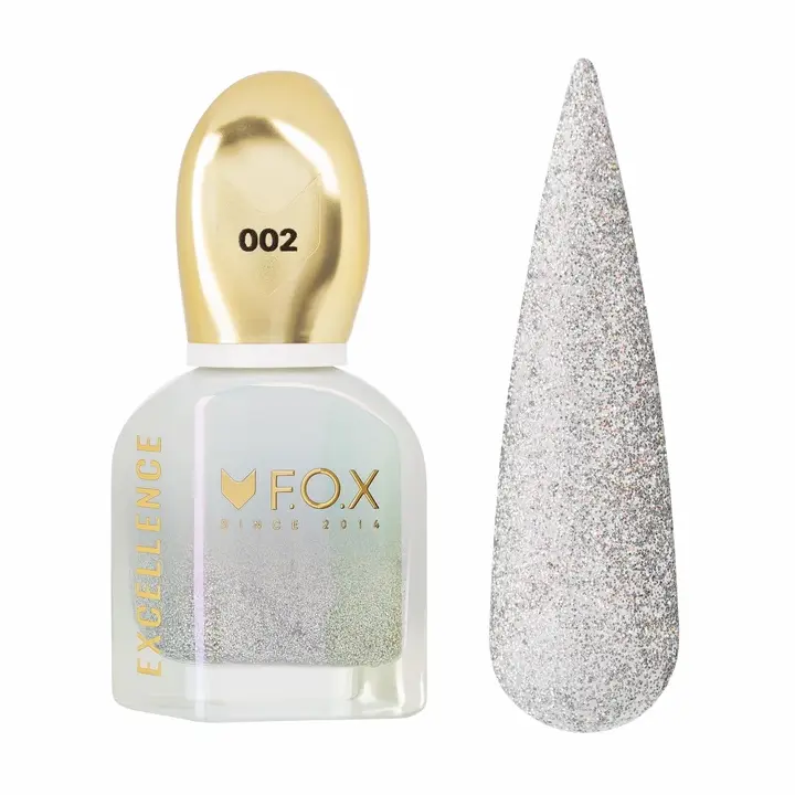 F.O.X. Nail polish #002, 12 ml. Лак для нігтів, з голографічними блискітками — F.O.X, NAILSMADE