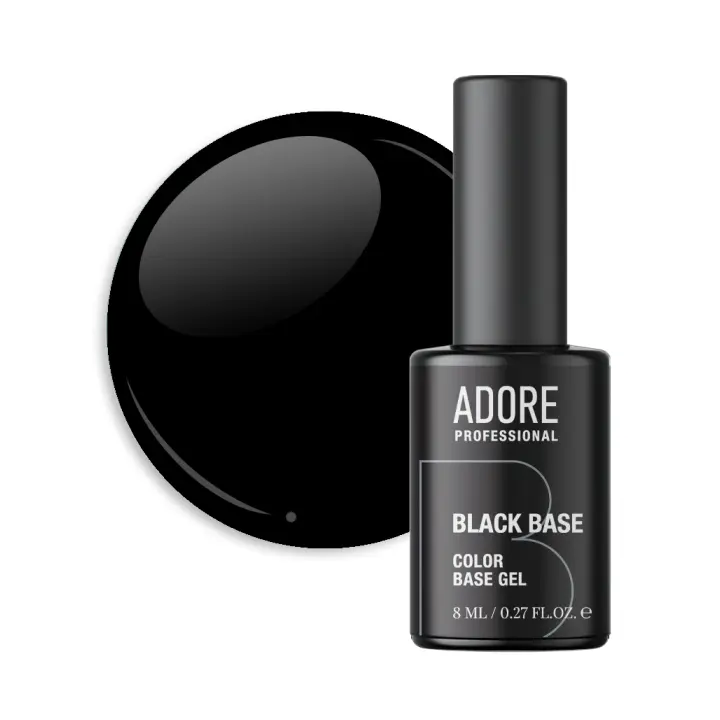 ADORE. Color Base, №07, Black, 8 ml. Base colorée — Adore Professional, NAILSMADE