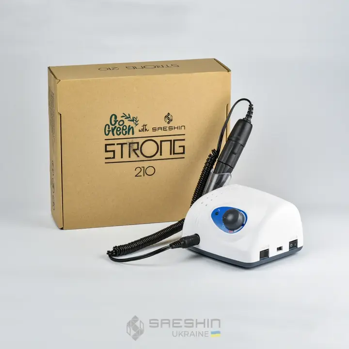 STRONG. Nail drill "Saeshin Strong 210/102L", original. Фрезер 40 тисяч оборотів, реверс, оригінал з сертифікацією — Drills, NAILSMADE