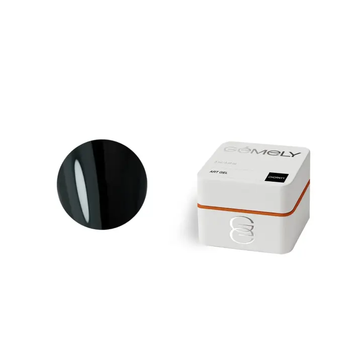 GA&MA. Art gel BLACK, 5 g, Farba żelowa, czarna — GÉMELY (ex GA&MA), NAILSMADE