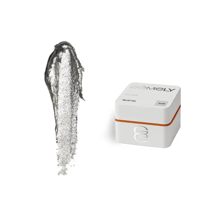 GA&MA. Relief gel, silver, 5 g, żel reliefowy, srebro — GÉMELY (ex GA&MA), NAILSMADE