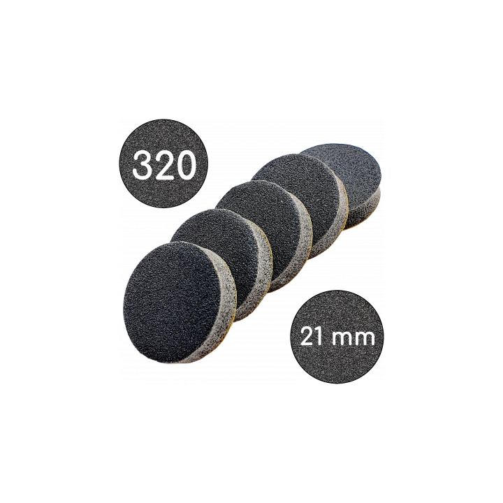 The Pilochki Набір 50 шт, Змінні бафи 320 грит для диска Ø 21 mm, чорні #1
