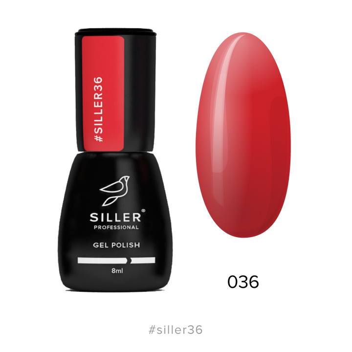 SILLER Gel Polish №36 RED, червоний, 8 ml, гель-лак #1