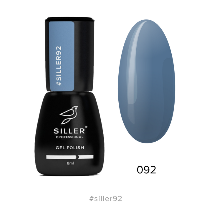 SILLER Gel Polish №92 DUSTY BLUE, припилений синій, 8 ml, гель-лак #1