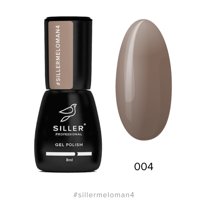 SILLER Gel Polish Meloman №4, сіро-коричневий, 8 ml, гель-лак #1