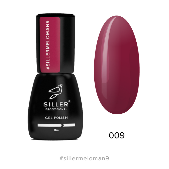 SILLER Gel Polish Meloman №9, бордо, 8 ml, гель-лак #1