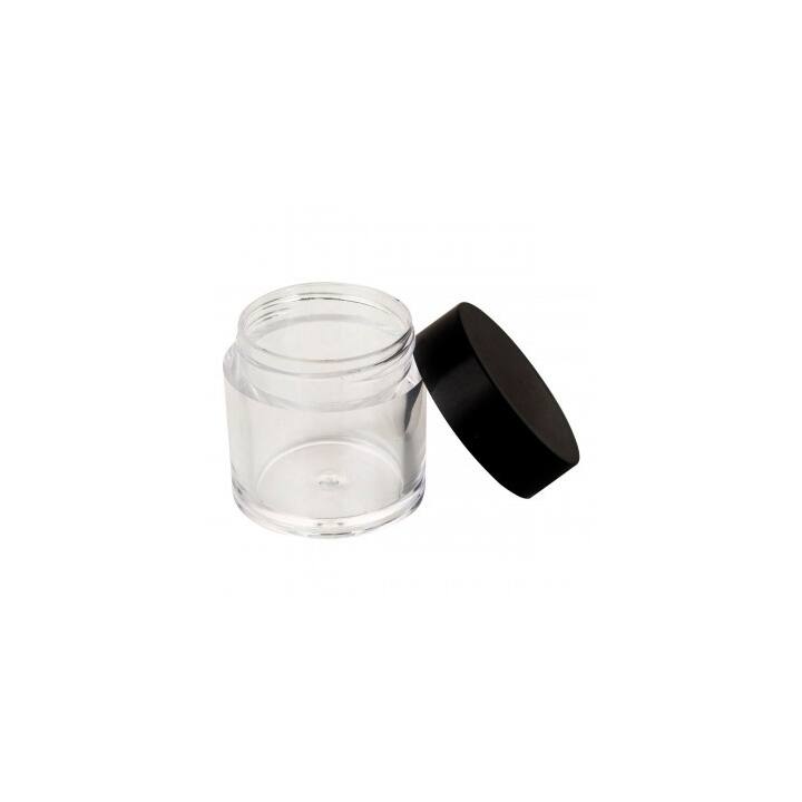 Баночка пластикова, 40 g, прозора з чорною кришкою #1