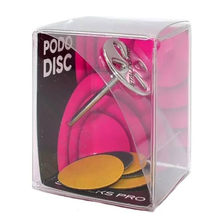 STALEKS. Pododisc M, Ø20 mm, у комплекті зі змінними файлами 180 грит (5 шт). Диск педикюрний, металевий #1
