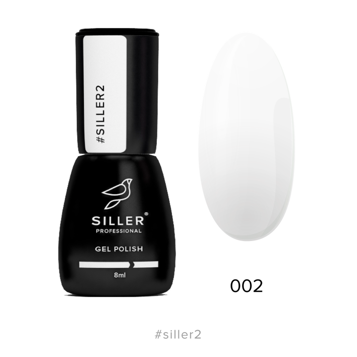 SILLER Gel Polish №2 WHITE, білий, 8 ml, гель-лак #1