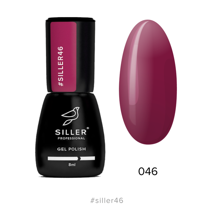 SILLER Gel Polish №46 BURGUNDY ROSE, бордова троянда, 8 ml, гель-лак #1