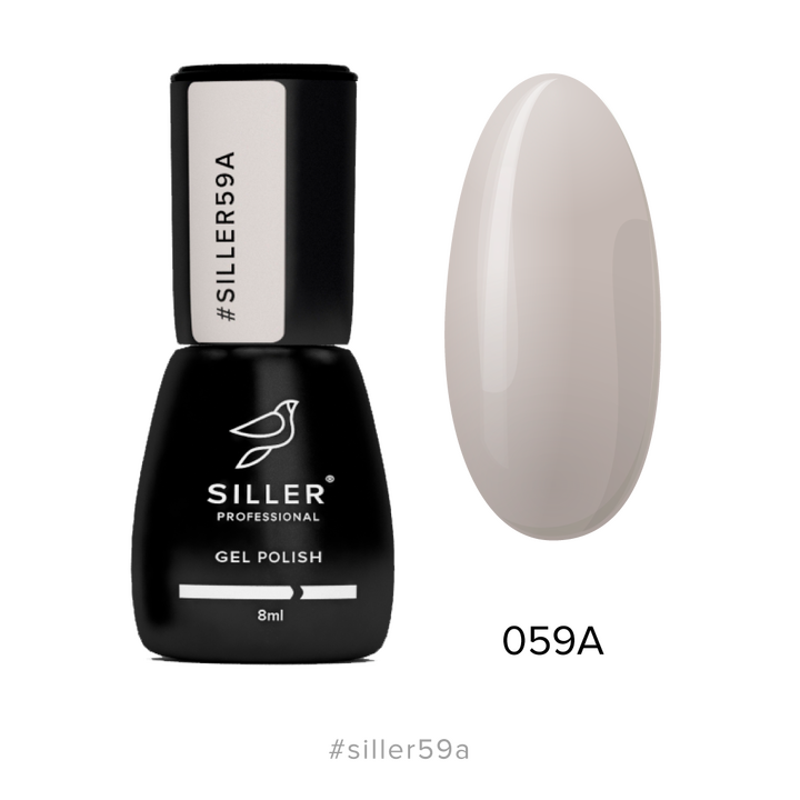 SILLER Gel Polish №59A BEIGE GREY, бежево-сірий, 8 ml, гель-лак #1