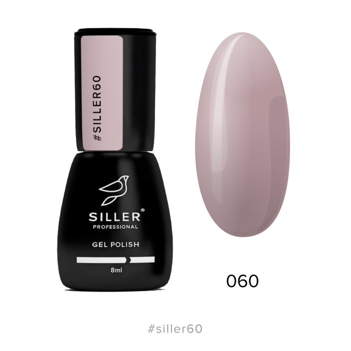 SILLER Gel Polish №60 GREY BEIGE, сіро-бежевий, 8 ml, гель-лак #1