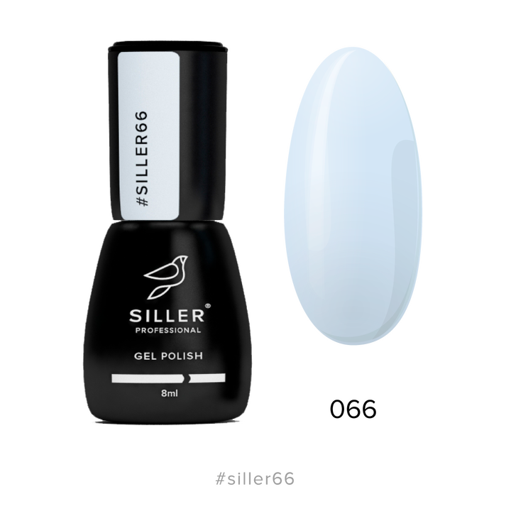 SILLER Gel Polish №66 BABY BLUE, bleu tendre, 8 ml, gel polish #1