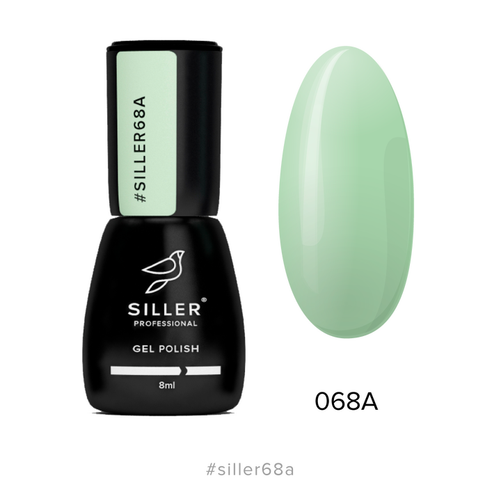 SILLER Gel Polish №68A LIGHT GREEN, салатовий, 8 ml, гель-лак #1