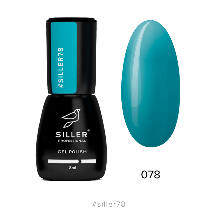 SILLER Gel Polish №78 DARK BLUE, темно-синій, 8 ml, гель-лак #1