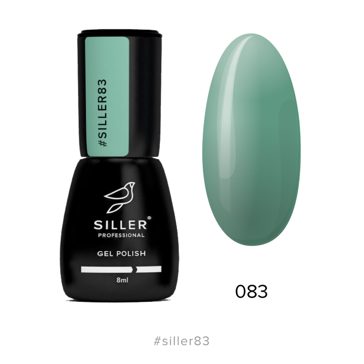 SILLER Gel Polish №83 GREY GREEN, сіро-зелений, 8 ml, гель-лак #1