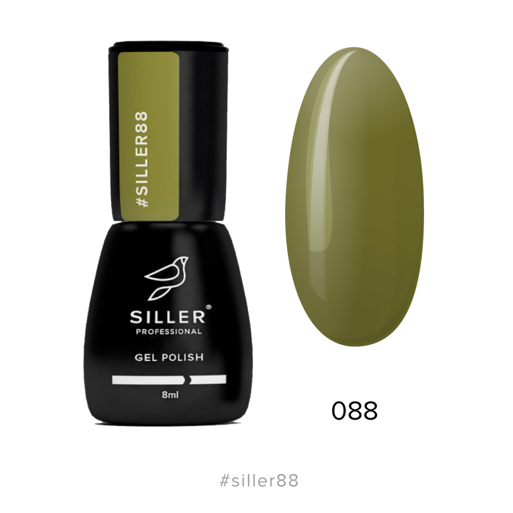 SILLER Gel Polish №88 DARK OLIVE, темно-оливковий, 8 ml, гель-лак #1
