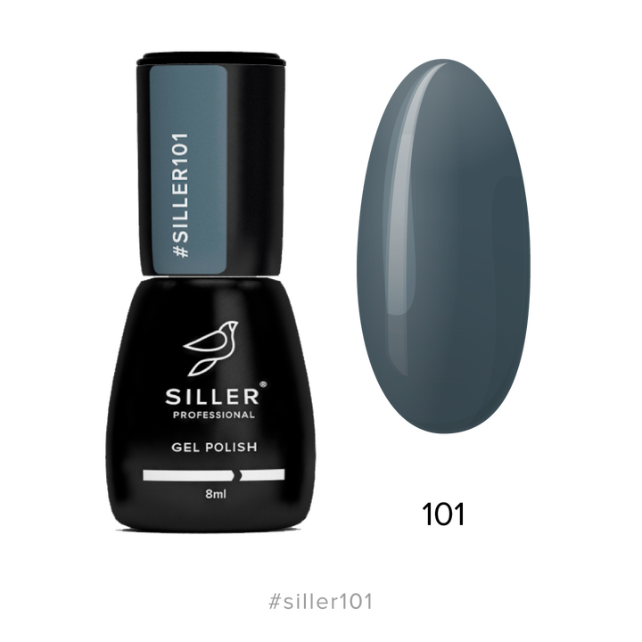 SILLER Gel Polish №101 BLUE-GREY, синьо-сірий, 8 ml, гель-лак #1