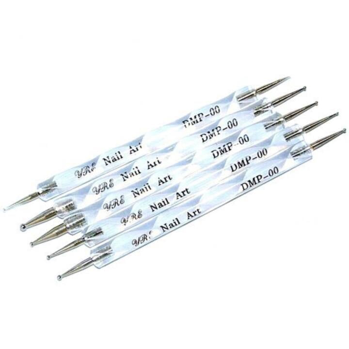 Set 5 Stück, doppelseitiges Dotting-Tool, durchsichtiger Griff #2