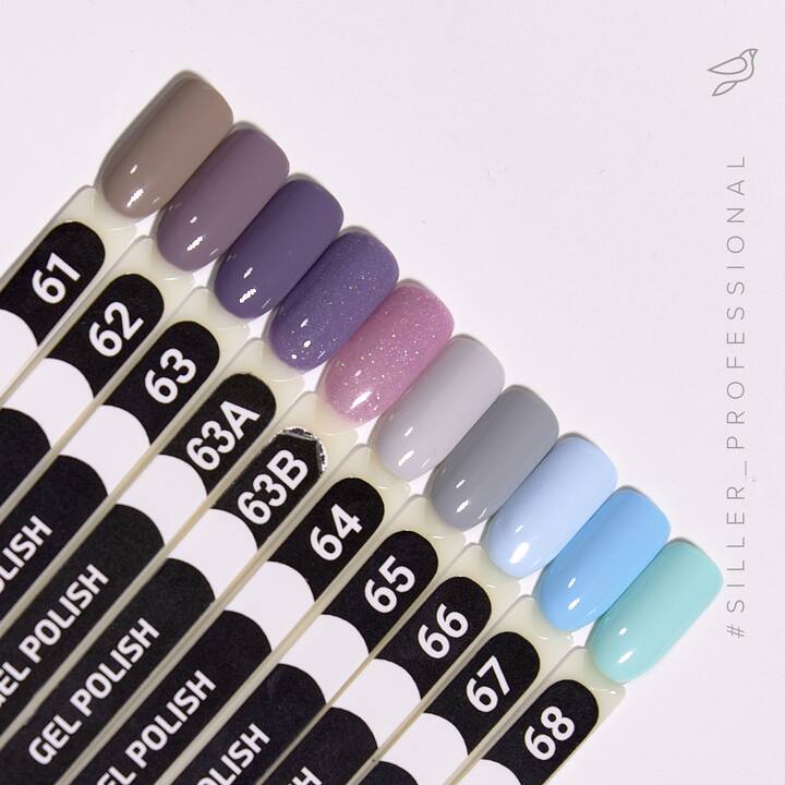 SILLER Gel Polish №63A VIOLET with SHIMMER, фіолетовий з шимером, 8 ml, гель-лак #3