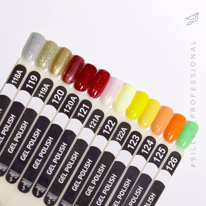 SILLER Gel Polish №118A SILVER SHIMMER, срібний шимер, 8 ml, гель-лак #3