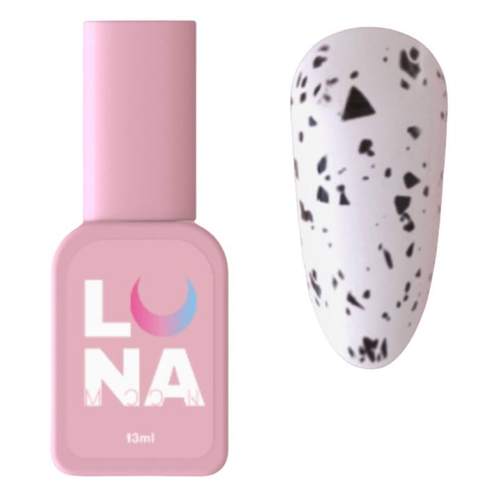 LUNAmoon. Blackegg Top Coat, 13 ml, матовий топ без липкого шару з чорними пластівцями #5