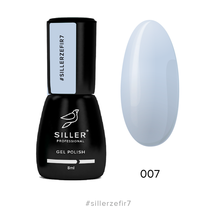 SILLER Gel Polish Zefir №7, пастельно-блакитний, 8 ml, гель-лак #1