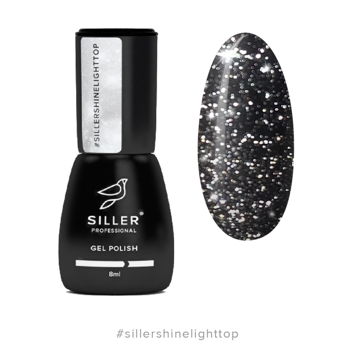 SILLER Top Shine Light No Wipe, 8 ml, Top odbijający światło #1