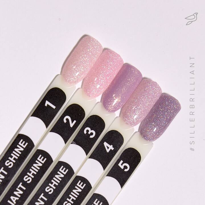 SILLER Gel Polish Brilliant Shine №1, рожевий кварц з глітером, 8 ml, гель-лак #2