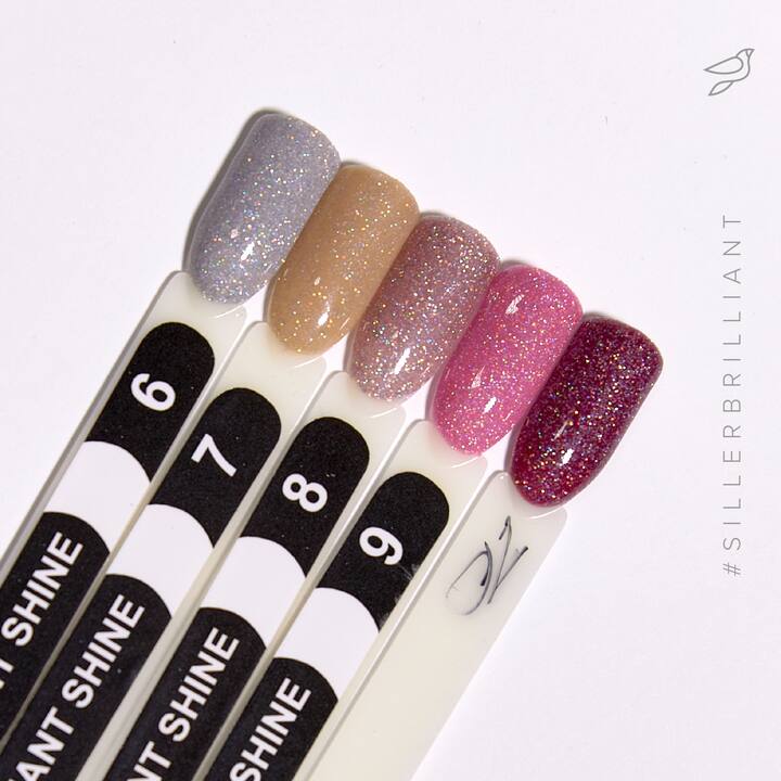 SILLER Gel Polish Brilliant Shine №9, рожевий з глітером, 8 ml, гель-лак #2