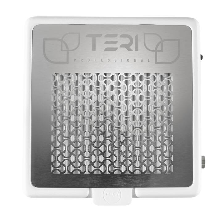 TERI, Desktop portable Nail dust Collector "Teri Turbo M", Витяжка настільна, біла зі сталевою решіткою "metallic" #3