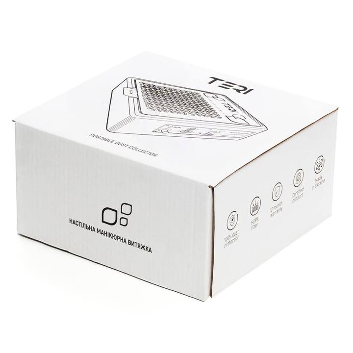 TERI, Desktop portable Nail dust Collector "Teri 800 M", Витяжка настільна, чорна зі сталевою решіткою "gold" #4