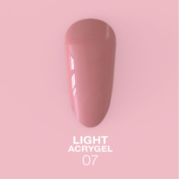 LUNAmoon. Light Acrygel #7 Dark beige, 30 ml, gel líquido, beige oscuro #2