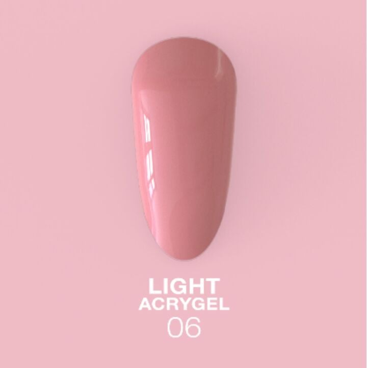 LUNAmoon. Light Acrygel #6 Pink, 50 ml, liquid gel, rose quartz #2