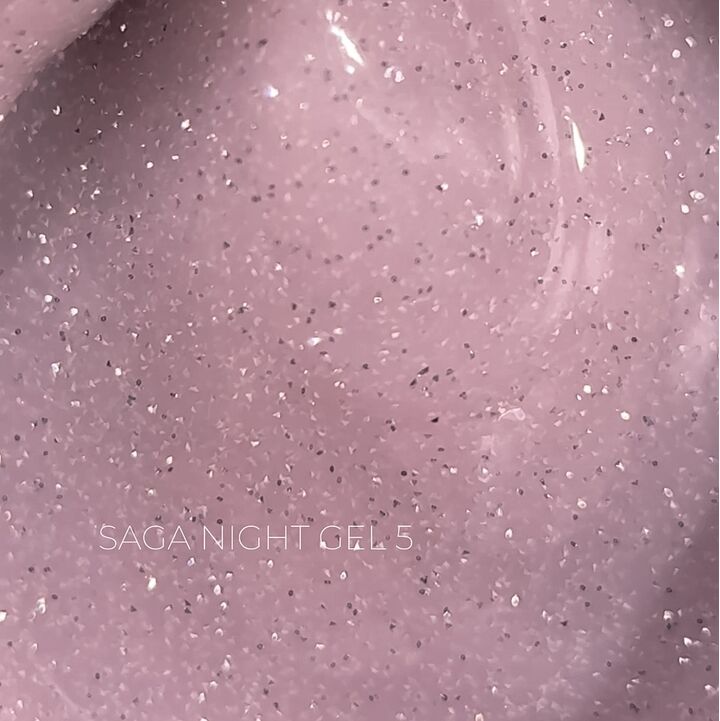 SAGA. Builder Gel "Night", 15 ml, #05. Гель для укріплення та нарощування, світловідбиваючий #2