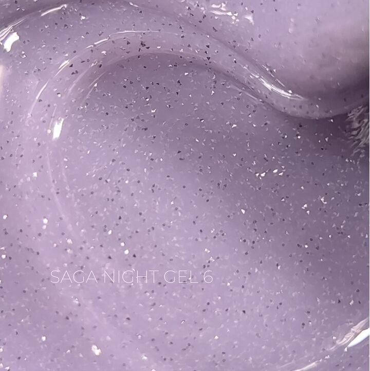 SAGA. Builder Gel "Night", 15 ml, #06. Гель для укріплення та нарощування, світловідбиваючий #2