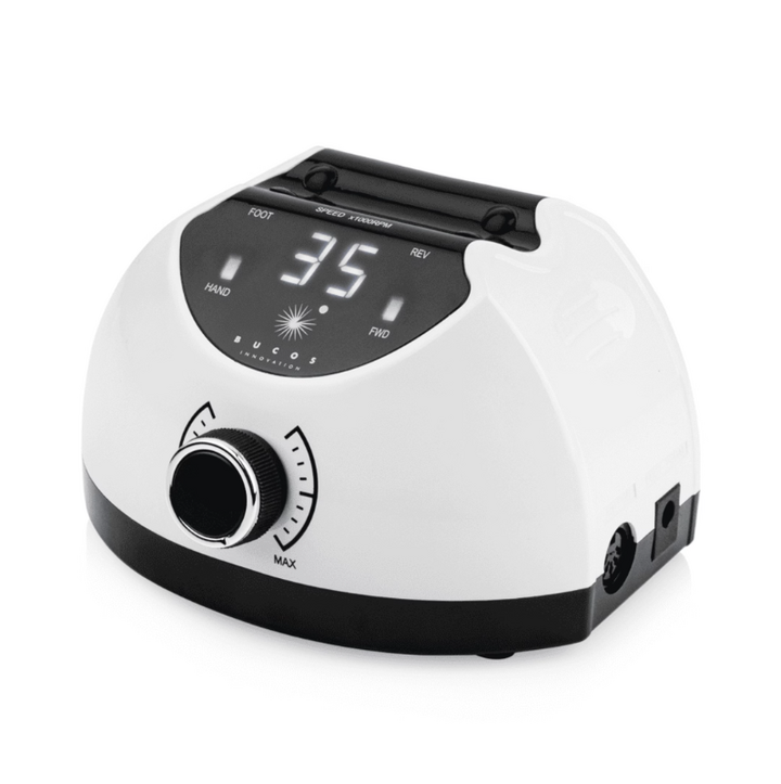 BUCOS. Nail drill "BUCOS X4 PRO", WHITE PEARL, 65W. Fräser + 6 verbesserte Fräser, 35.000 U/min, Rückwärtsgang #3