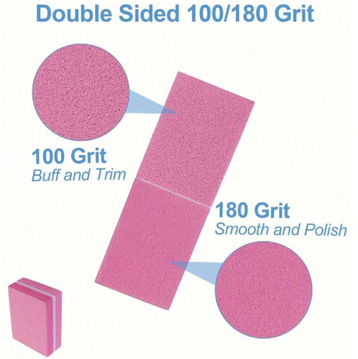 Set de mini-buffs, 100/180 grain, rose, 10 pcs #2